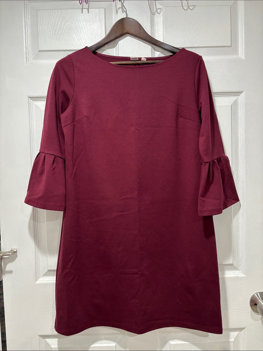 GAP Burgundy Bell-Sleeve Mini Dress
